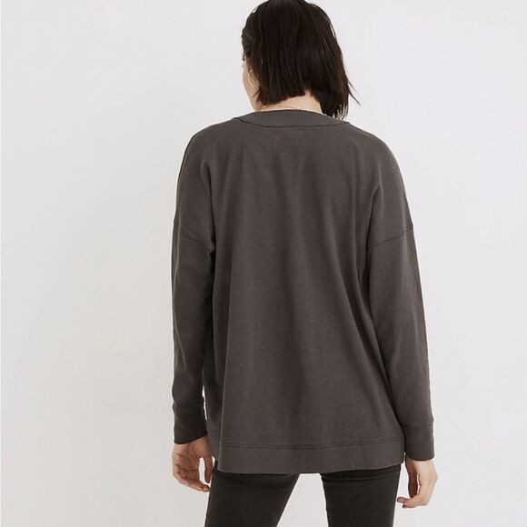 MADEWELL DARK GREY ORGANIC COTTON PATCH POCKETS CARDIGAN TOP Sz XXS - Picture 3 of 14